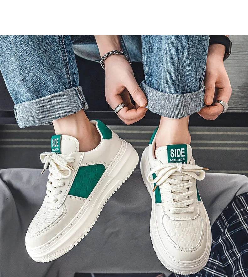 Men's Casual Shoes 2025 New Fashion Platform Shoes Outdoor Casual Sneakers Men Street Skate Shoe Lace-up Shoes Zapatillas Hombre - AIAZ
