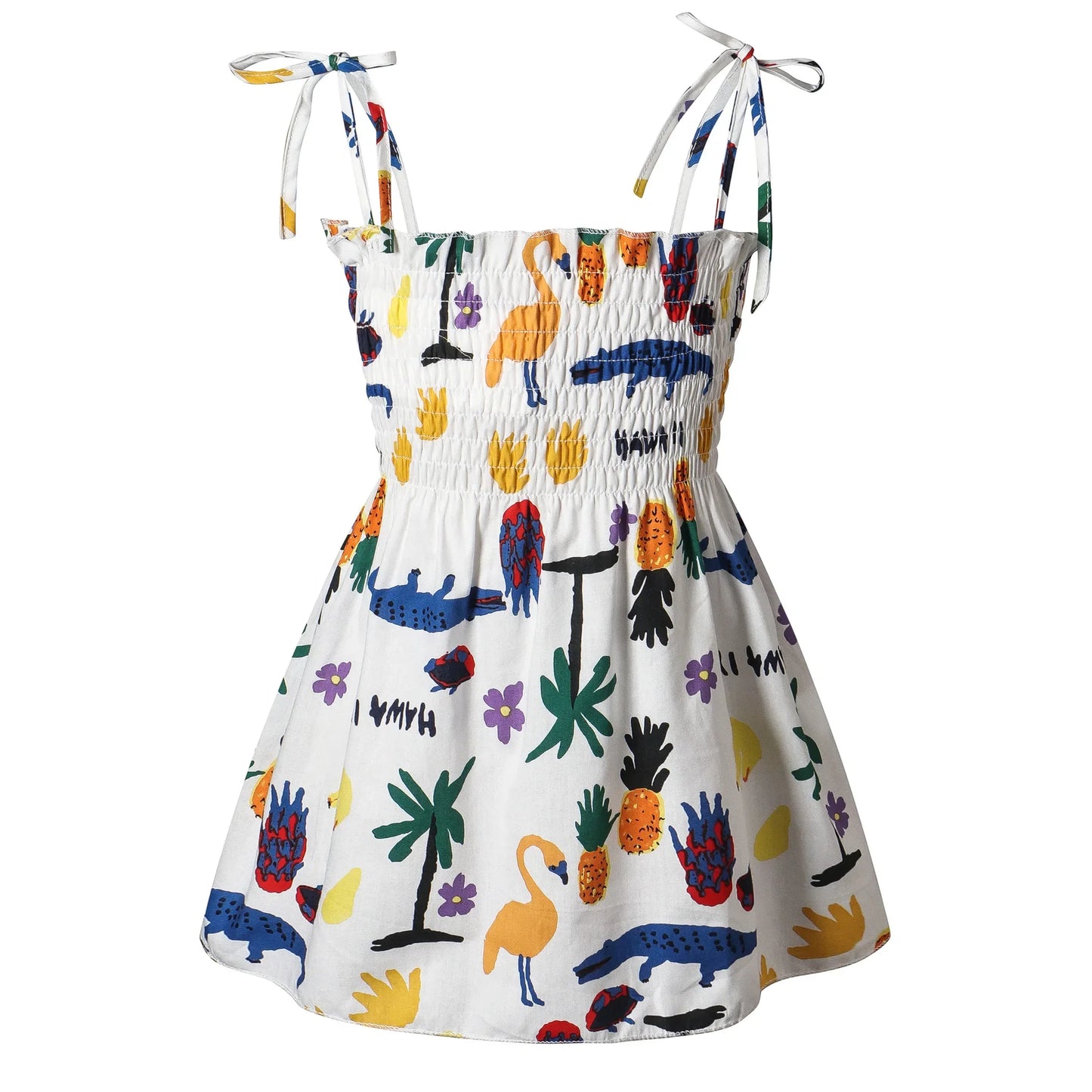 ‌2025 Summer Girls Princess Beach Dress Strapless Floral Print Sleeveless Party Wear Toddler Solid Color Casual Fashion 1-6Y