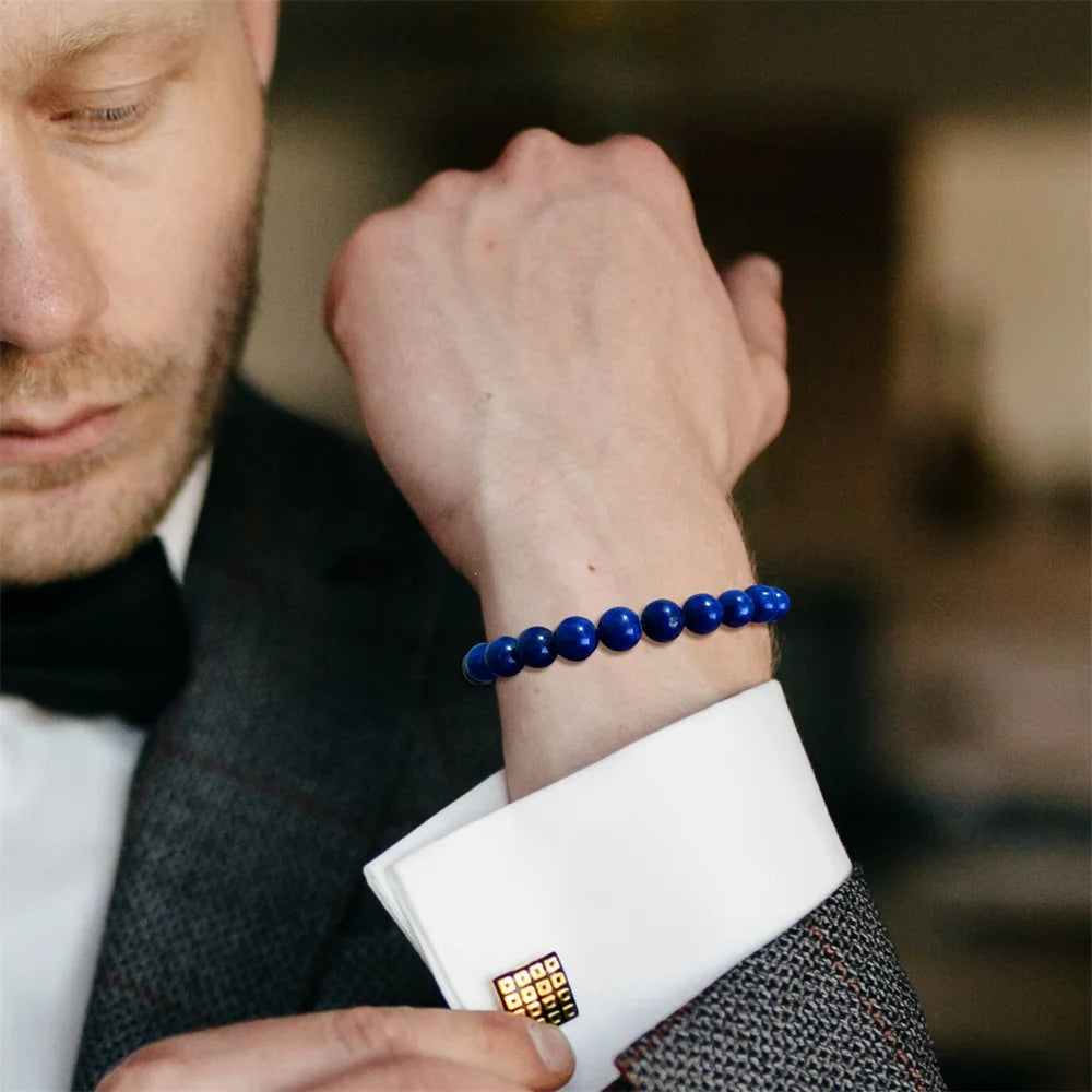 New Natural Stone Amethysts Bracelet with Card 8mm Pink Quartz Fluorite Beads Bracelet Adjustable for Women Men Couple Jewelry