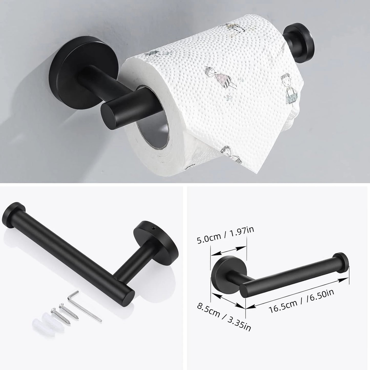 Bathroom Hardware Set Stainless Steel Bathroom Accessories Set Wall Mounted Towel Bar Towel Ring Toilet Paper Roll Holder Set