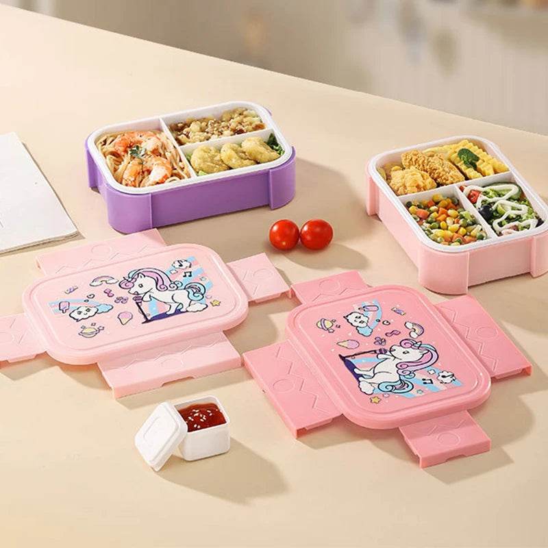 School Lunch Bento Box With Fruit Forks Lunch Box Accessories for Kids BPA Free Titanium Chirldren Food Snack Container - AIAZ