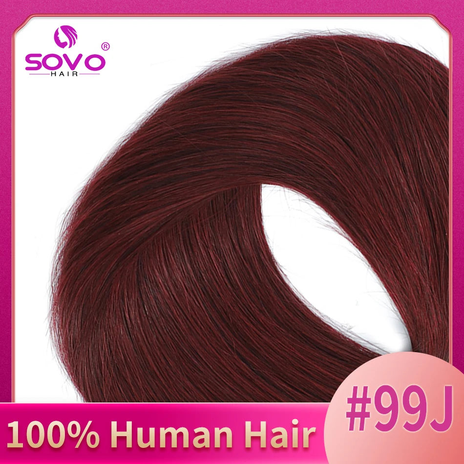SOVO 100 Strands Nano Rings Human Hair Extensions Natural Blonde Micro Bead Loop Pre Bonded Remy European Straight Hair