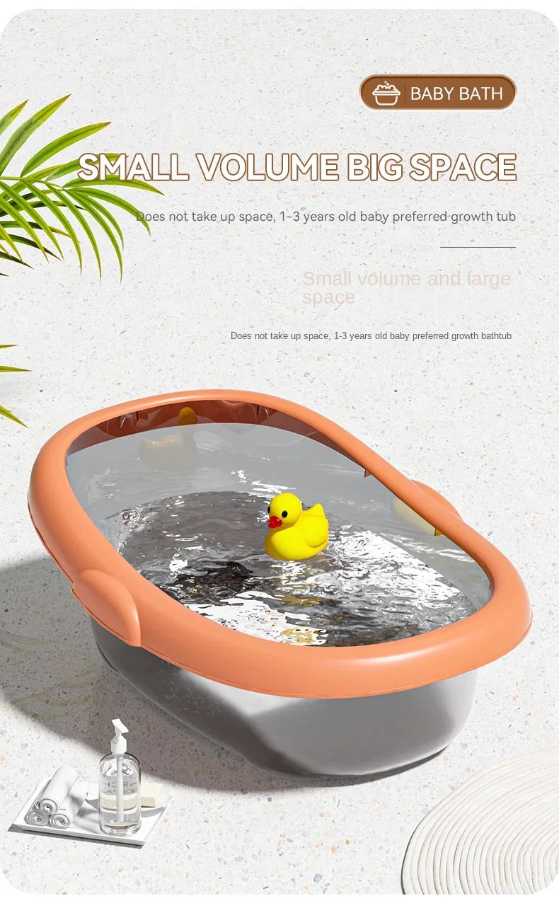 Newborn Baby Bathtub Thickened Plastic Portable Bath Tub for Toddlers Kids Eco-Friendly Transparent Design Big Size