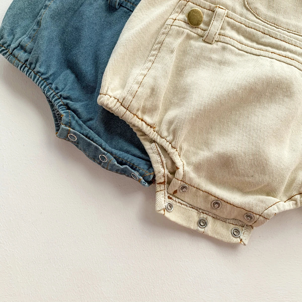 Baby Clothes Denim Sling Romper Infant Onesie Newborn One-piece 0-3 Years Old Complimentary Hat