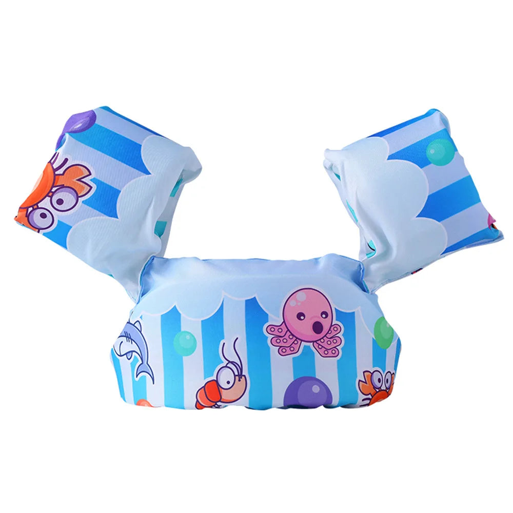 Baby Float Cartoon Arm Sleeve Swimsuit Foam Safety Adjustable Life Jacket Swimming Training Floating Pool Float Swimming Ring
