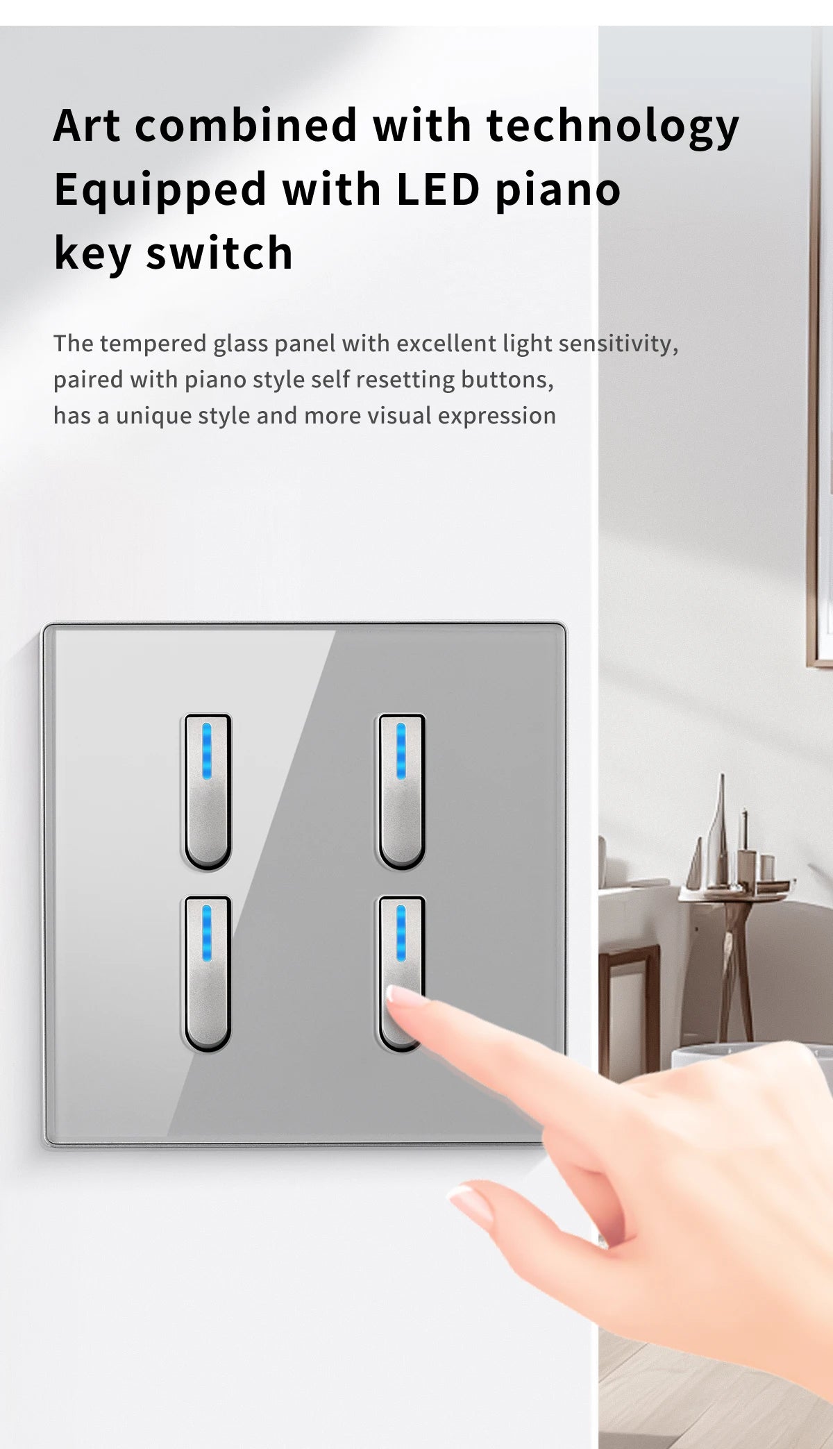 Glass Panel Wall Switch LED European 16a Socket Retro Toggle Light Switch EU UK Standard 2way Socket 1-4gang USB Home Decoration