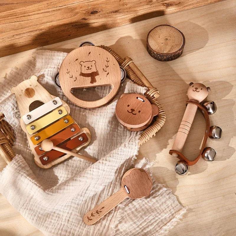 Musical Montessori Toys Baby Toys Rattle Bell Drum Xylophone Percussion for 0 3 Year Kids Early Educational Instruments Toys - AIAZ