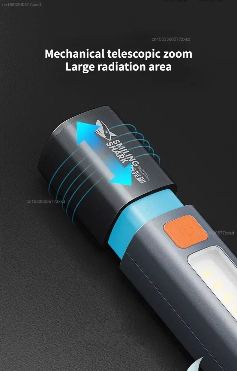 Xiaomi Outdoor Flashlight Portable Strong Light Variable Focus with Floodlight Side Lights Long Range Rechargeable Flashlight