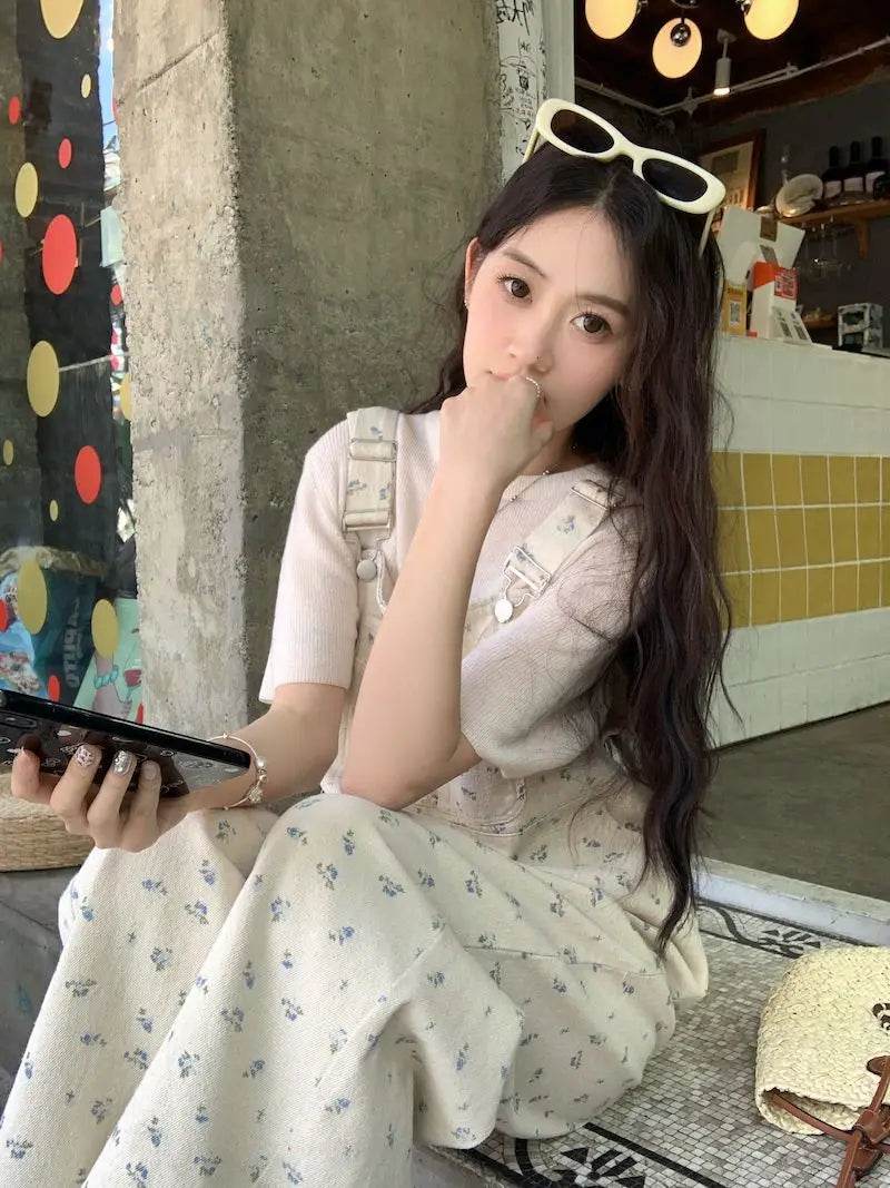 Jumpsuits Women Cute Lively Fashion Simple Floral New Autumn All-match Simple Temperament Korean Style Tender Straight Trousers - AIAZ