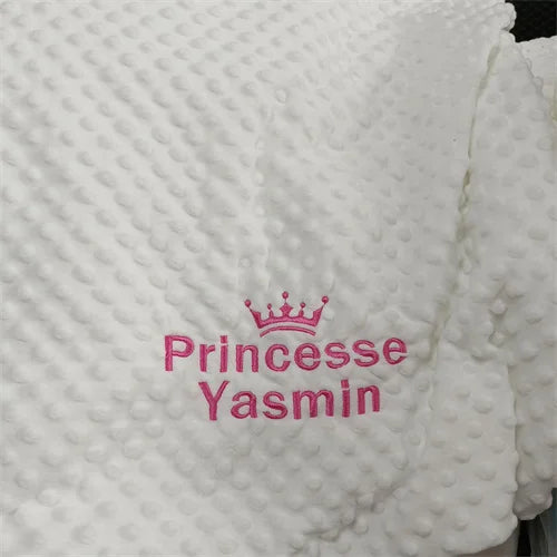 Personalized Bubble Minky Fleece Baby Blanket with Name DIY Custom Toddler Crib Stroller Blanket For Newborn Baby Birthday Gift