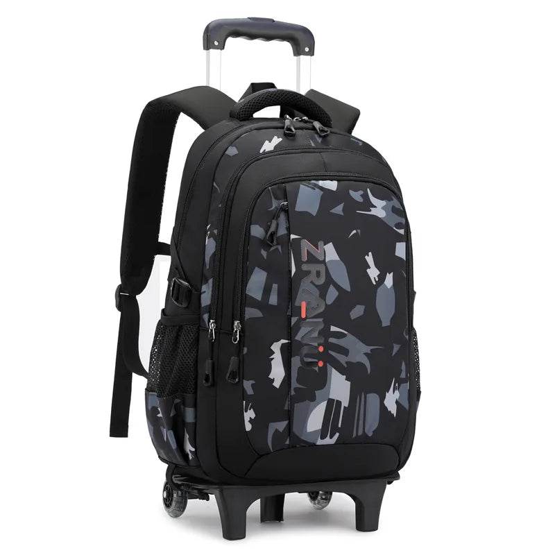 School Rolling backpack bag School Bags with wheels Student wheeled Backpacks for boys Children School Trolley Bag Waterproof - AIAZ