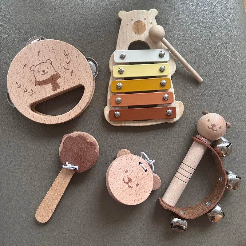 Musical Montessori Toys Baby Toys Rattle Bell Drum Xylophone Percussion for 0 3 Year Kids Early Educational Instruments Toys - AIAZ