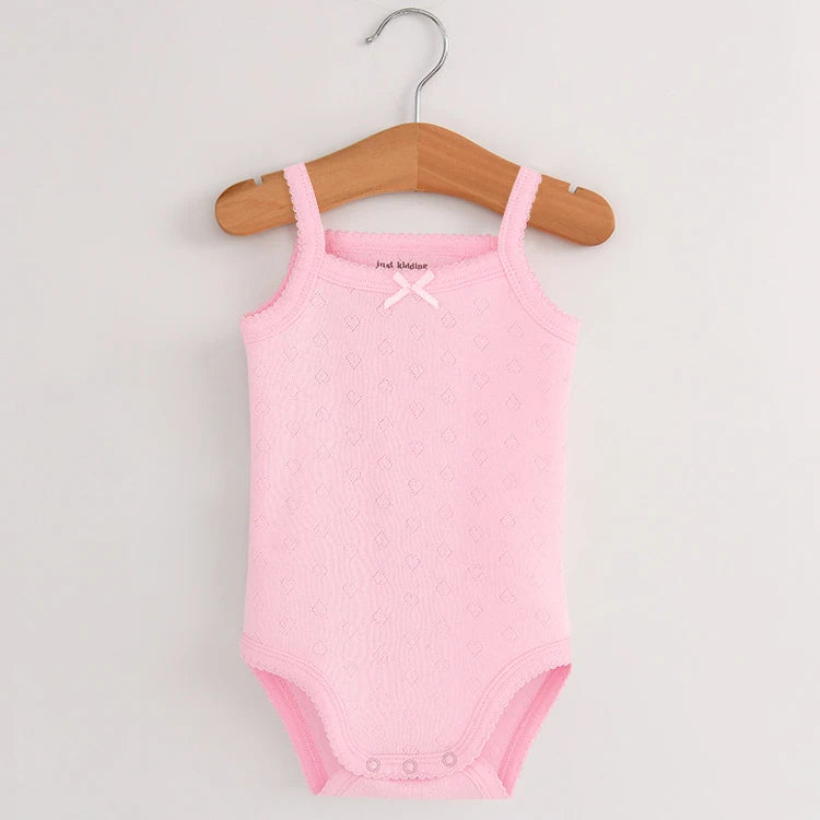 Baby One-Pieces Bodysuits for Newborn Girls Kids Cotton Sleeveless Rompers Toddlers Summer Playsuits White Clothes Outfit 2023