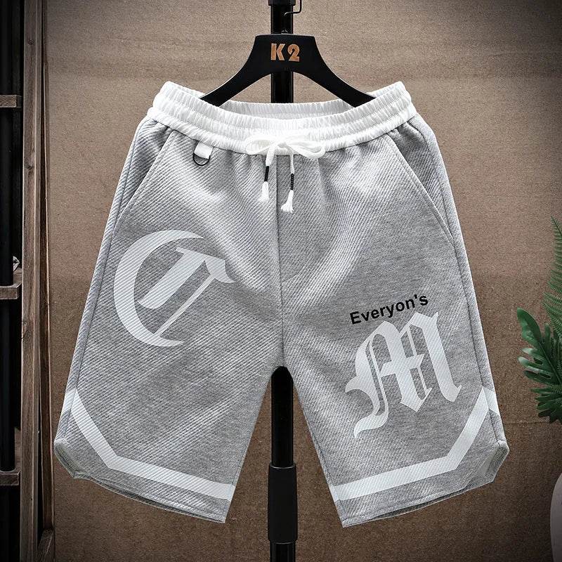 2025 Summer Men's Running Shorts Casual Jogging Sport Short Pants patchwork Print Drawstring Loose Dry Gym Sports Shorts - AIAZ