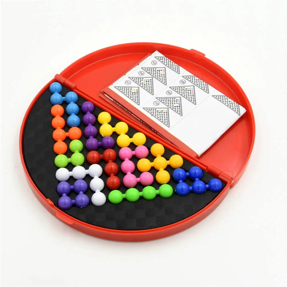 Classic IQ 3D Puzzle Board Game Pyramid Plate with Pearl Beads Children's Logical Thinking Montessori Educational Toy Gift