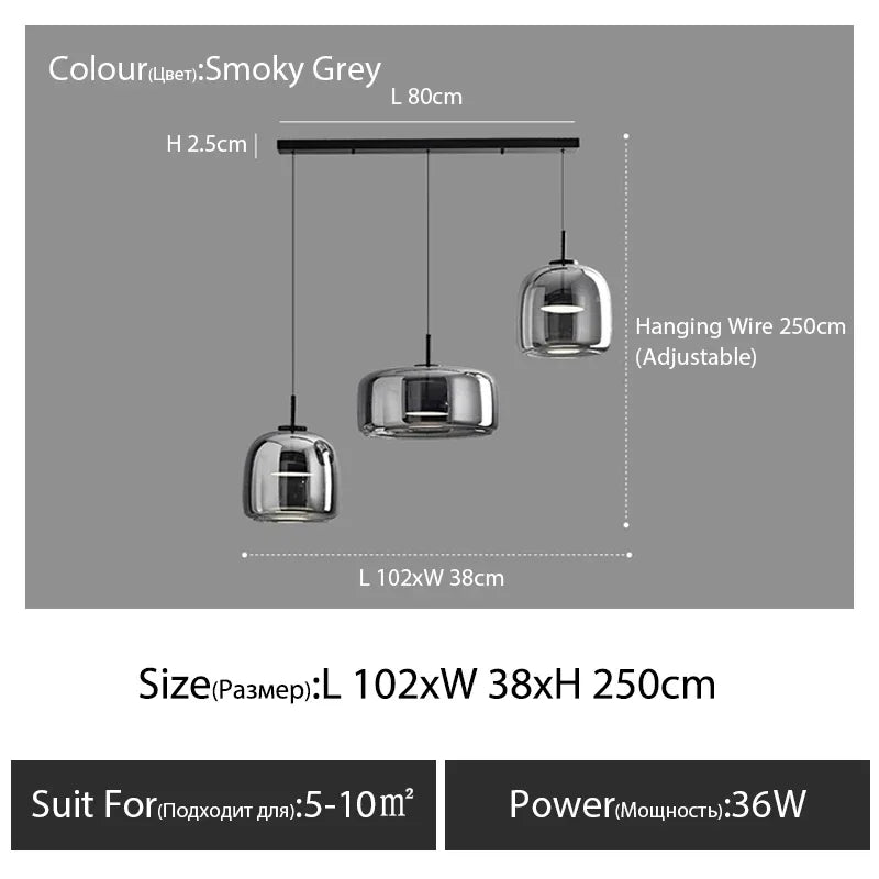 Nordic Glass Restaurant Pendant Lamp Simple Bar Hanging Lamp Dining Room Table  Ceiling Light