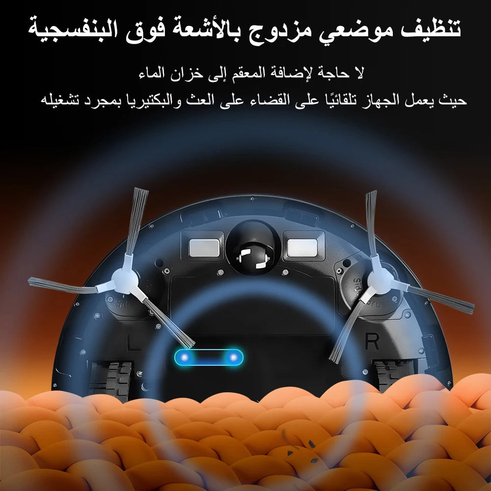 Robot Vacuum Cleaner K30 Self-cleaning dustbin, Dual Laser,UV Spot Cleaning,240mins Runtime, Auto Smart Carpet Floor Washing