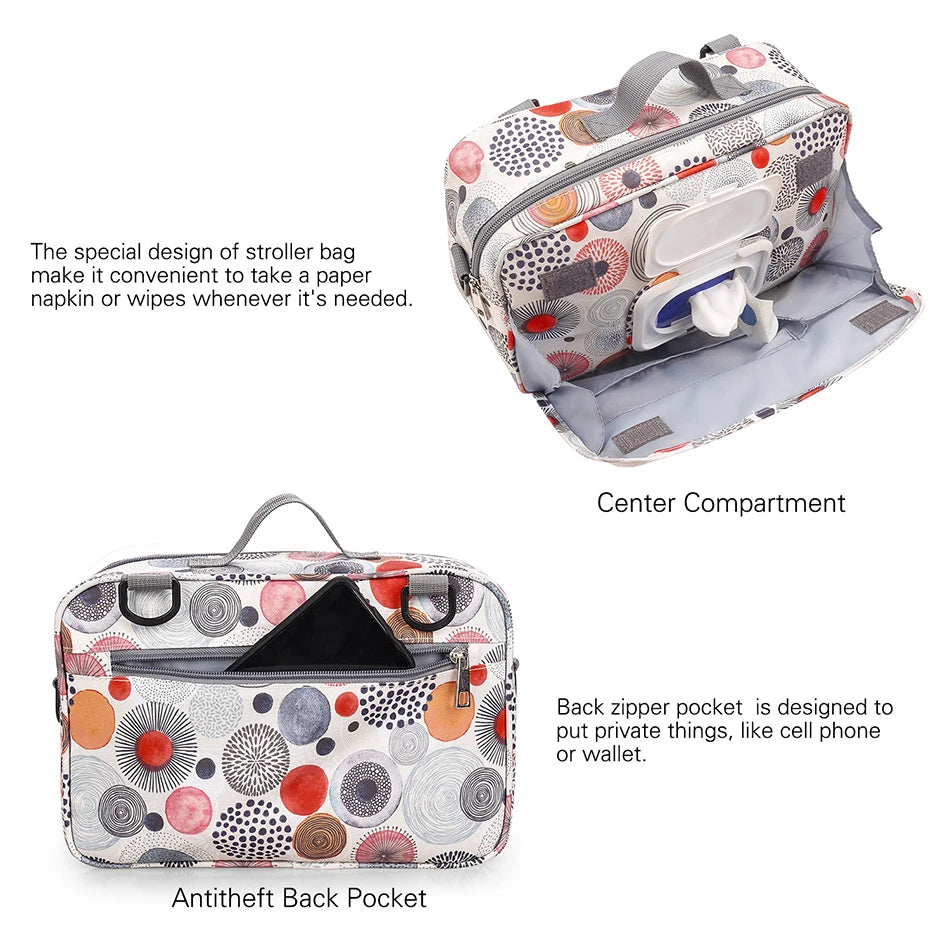 Women Multi-functional Messenger Bags Outdoor Waterproof Stroller Hanging Bag Baby Diaper Bags Adult Casual Cartoon Shoulder Bag