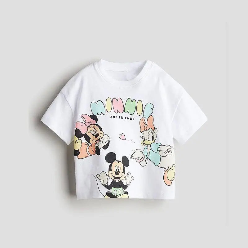 Kids Tops Cute Casual Loose Costume For 0-6Age Child Summer New White Tshirt Fashion All-match T Boys Girls Cartoon T-shirt
