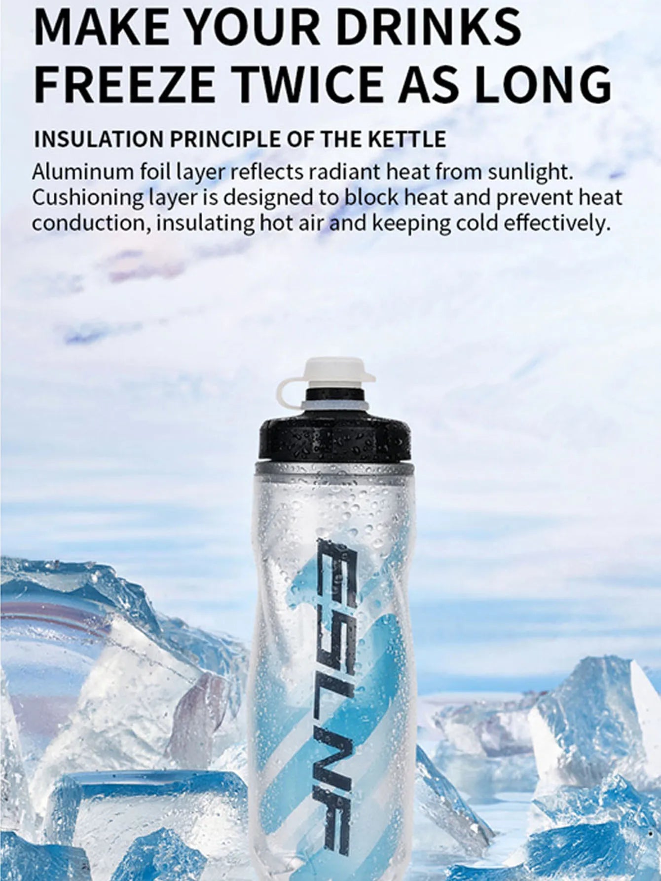 610ML Cycling Keep Cold Water Bottle MTB Road bike Portable Cup Lightweight Outdoor Cycling Water bottle Bike Accessory