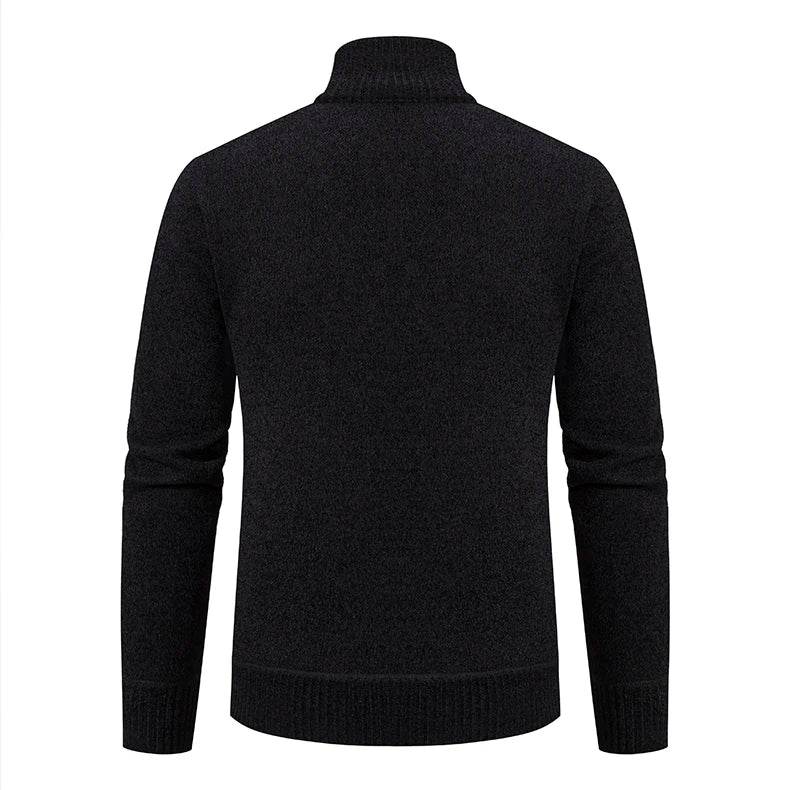 2023 Knitwear Spring and Autumn Men's Stand-up Collar Thick Warm Cardigan Sweater Winter Loose Casual Coat - AIAZ