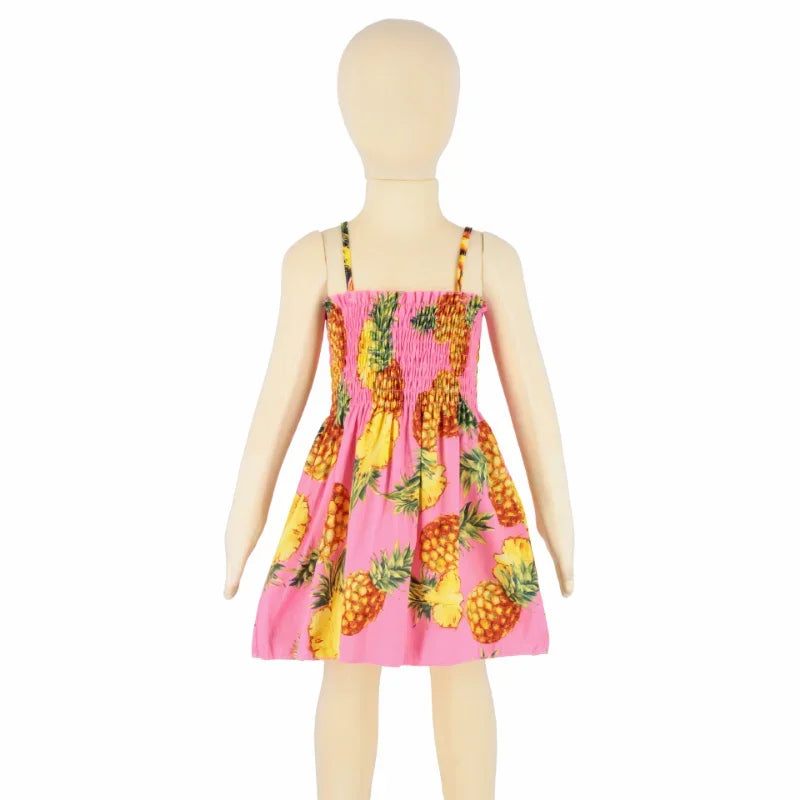 ‌2025 Summer Girls Princess Beach Dress Strapless Floral Print Sleeveless Party Wear Toddler Solid Color Casual Fashion 1-6Y