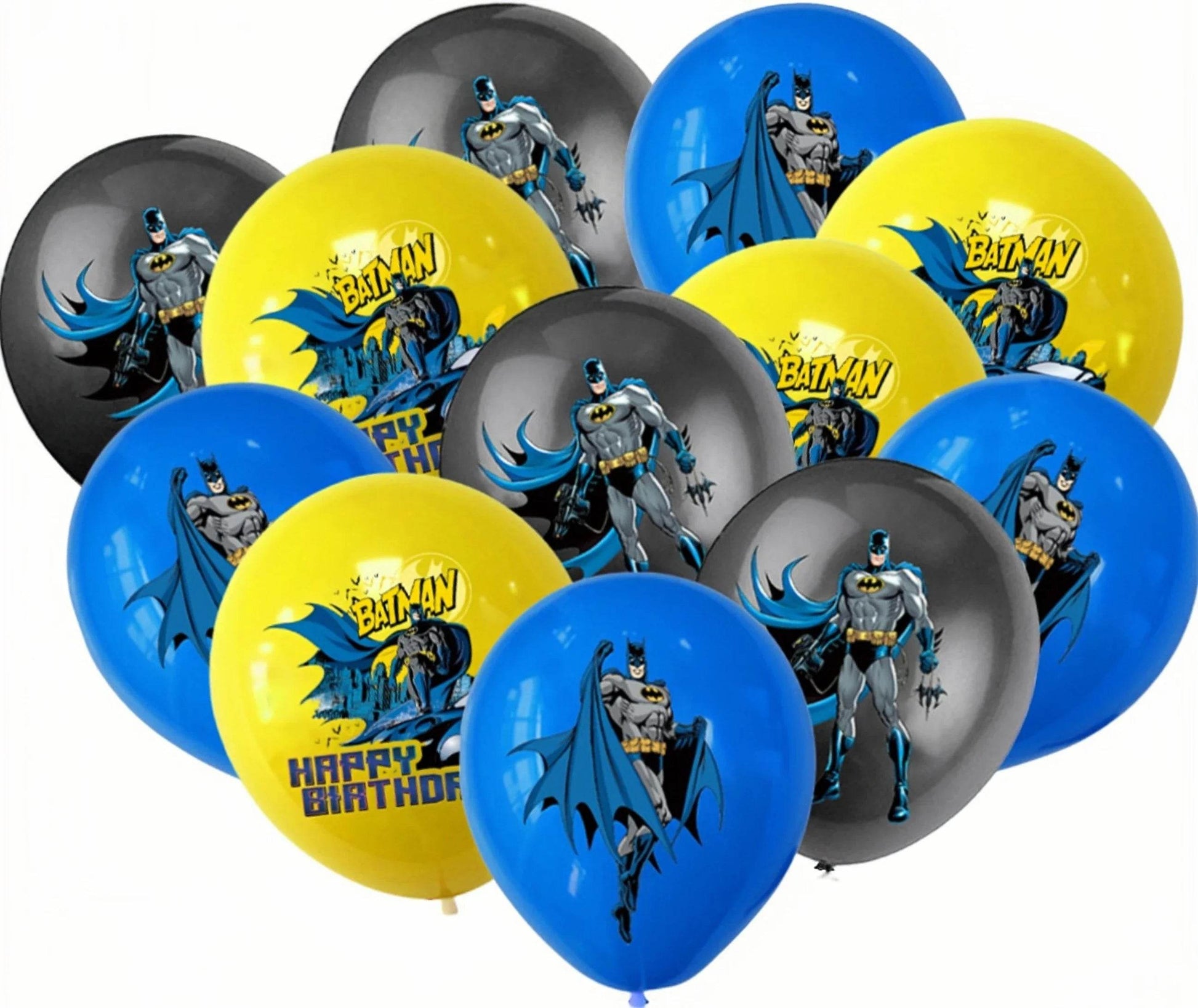 12pcs 12 Inch Batman Latex Balloons Birthday Party Decorations Superhero Globos Toys for Kids Baby Shower Boys Party Supplies - AIAZ