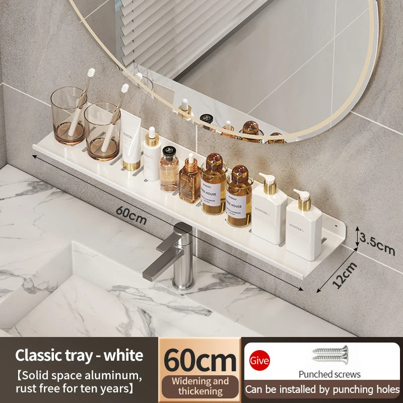 Faucet storage tray, bathroom storage rack, mirror front toilet, washbasin, washbasin, non perforated bathroom rack