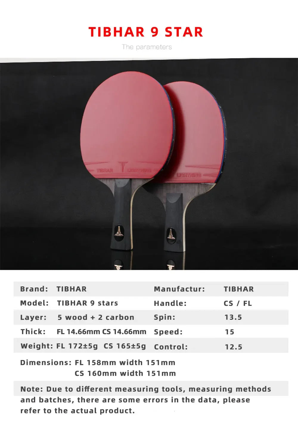 TIBHAR 6/7/8/9 Star Table Tennis Racket Superior Sticky Rubber Carbon Blade Ping Pong Rackets Professional Pimples-in Sticky