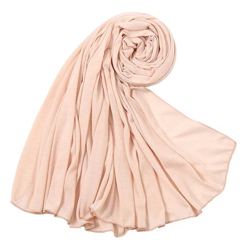 Hot Muslim Fashion Woman Soft Hijabs Scarf Shawl Plain Cotton Jersey Scarves Turban Women Long Shawls Head Wrap Headband Abaya - AIAZ