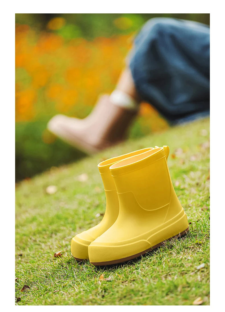 Cute Parent-Child Rain Boots Women's Anti-Slip Waterproof oes Four Seasons Universal Slip-Resistant Rubber Boots