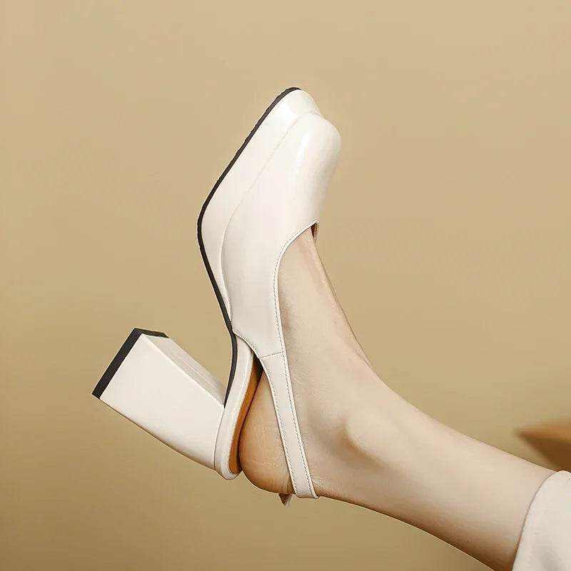Slingbacks Summer Women Sandals Fashion Black White Pumps Shoes For Girls Elegant High Heels Wedding Shoes Ladies Large Size - AIAZ