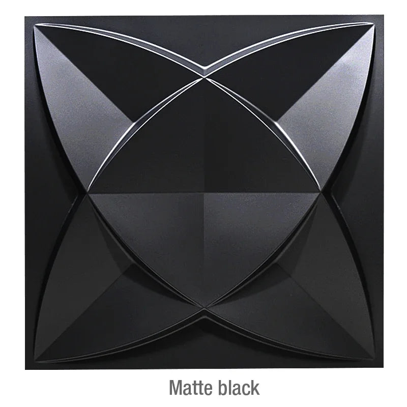 12PC 50x50cm 3d art plaster cut geometric diamond carved wood adhesive bottom wall 3d wall sticker 3d wall panel home decoration