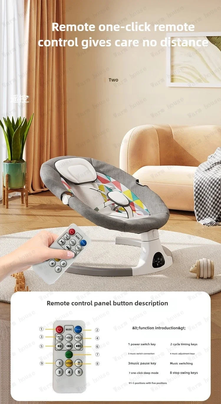 Baby Electric Rocking Chair Baby Electric Sleeping Basket Cooting Smart Rocking Chair for Children Electric Baby Swing
