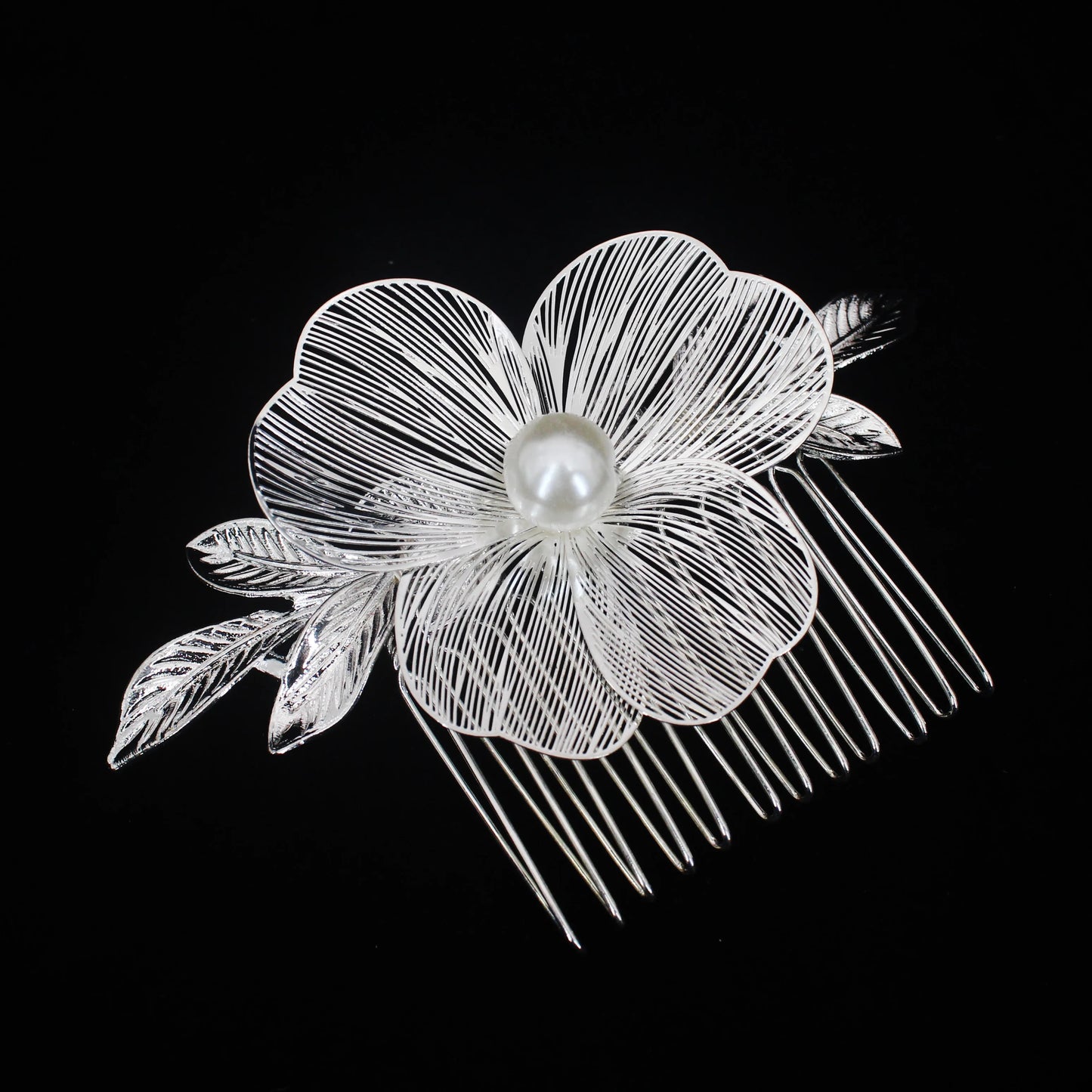 2PCS Bridal Headdress Handmade Flower Pearl Hair Comb Pins Wedding Styling Jewelry Fashion Insert Comb Hair Accessories Gifts