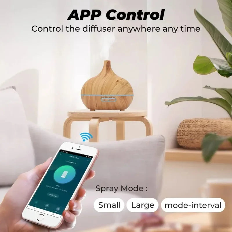Tuya Smart Humidifier with Colorgul LED Light WiFi Aroma Diffuser Timer Wireless Control Work with Alexa Google Home Compatible