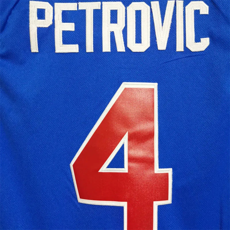 JUGOSLAVIJA 4 Drazen Petrovic High quality sewing embroidery Outdoor sports jersey Blue Croatia 2023 new