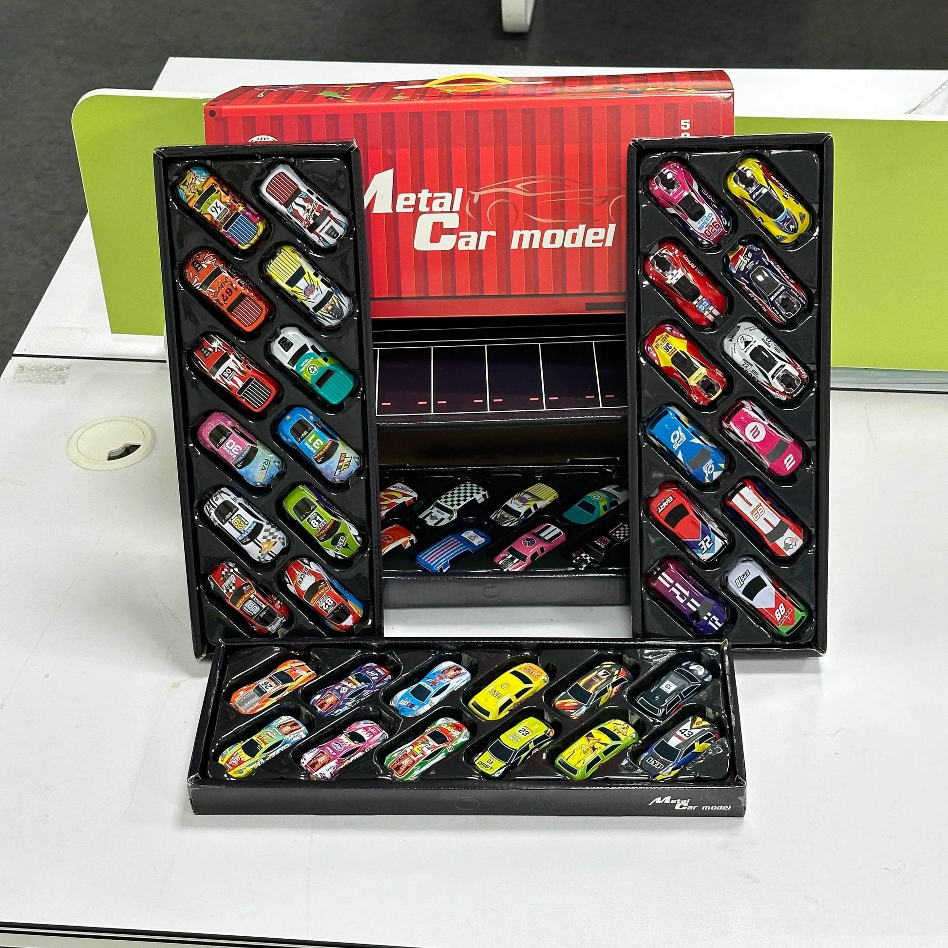 48 Pieces Mini Car Set Inertia Pull Back Cars for Boys Plastic Vehicle Model with Container Collection Toy Birthday Gift for Kid - AIAZ