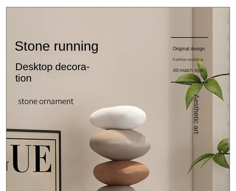 Modern Art Feng Shui Stone Resin Sculpture Wine Cabinet Decor Living Room Desktop Home Decoration Stone Statue Model Figurines