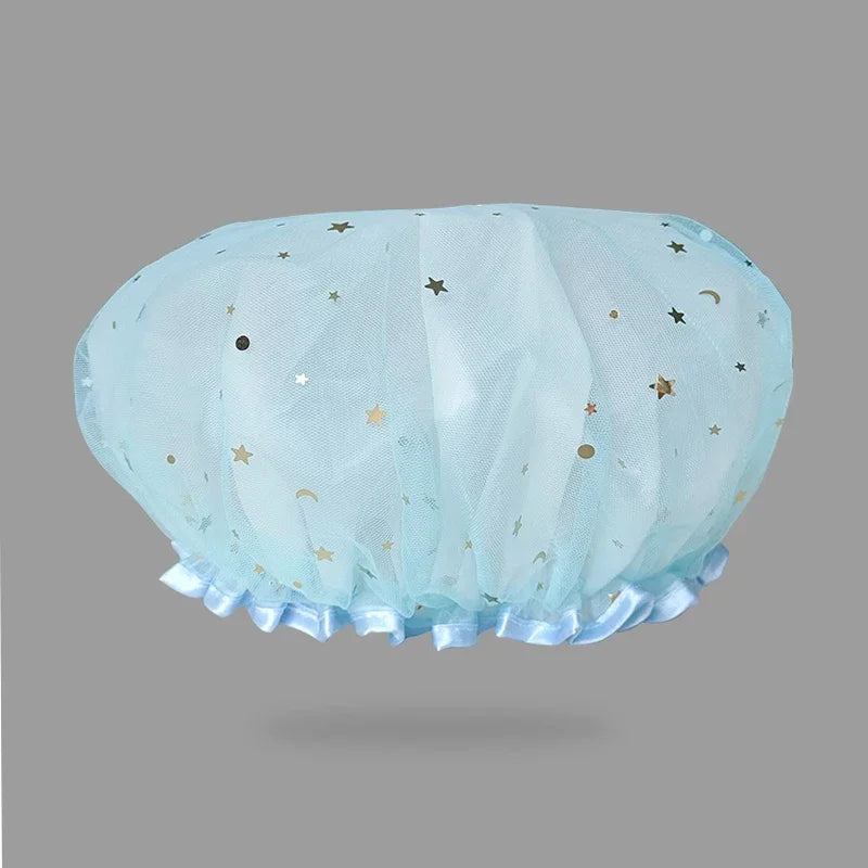 Shower Bath Cap Girl Luxury Women's Reusable Shower Cap Donuts for Hair Swimming Cap Shower Bonnet Douche