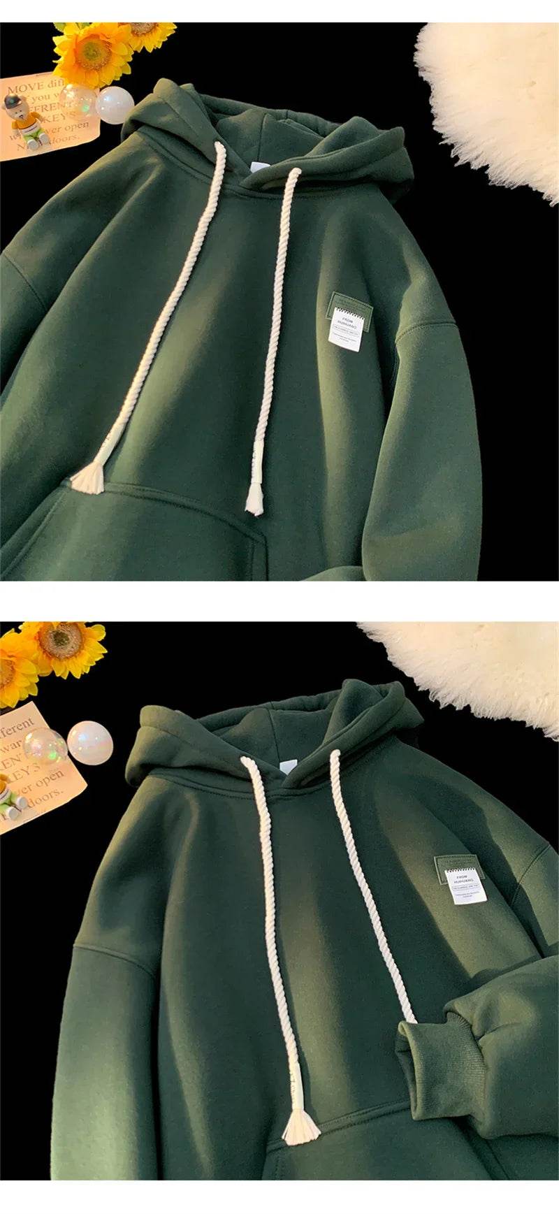 Autumn New in Solid Color Hooded Sweatshirts For Men Y2K Streetwear Appliques Hoodies Women Oversized Fleece Pullover Hoody - AIAZ