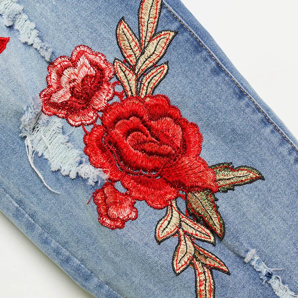 Sexy Embroidery fashion streetwear women mom jeans woman jean stacked pants boyfriend baggy jeans vintage clothes denim trousers - AIAZ