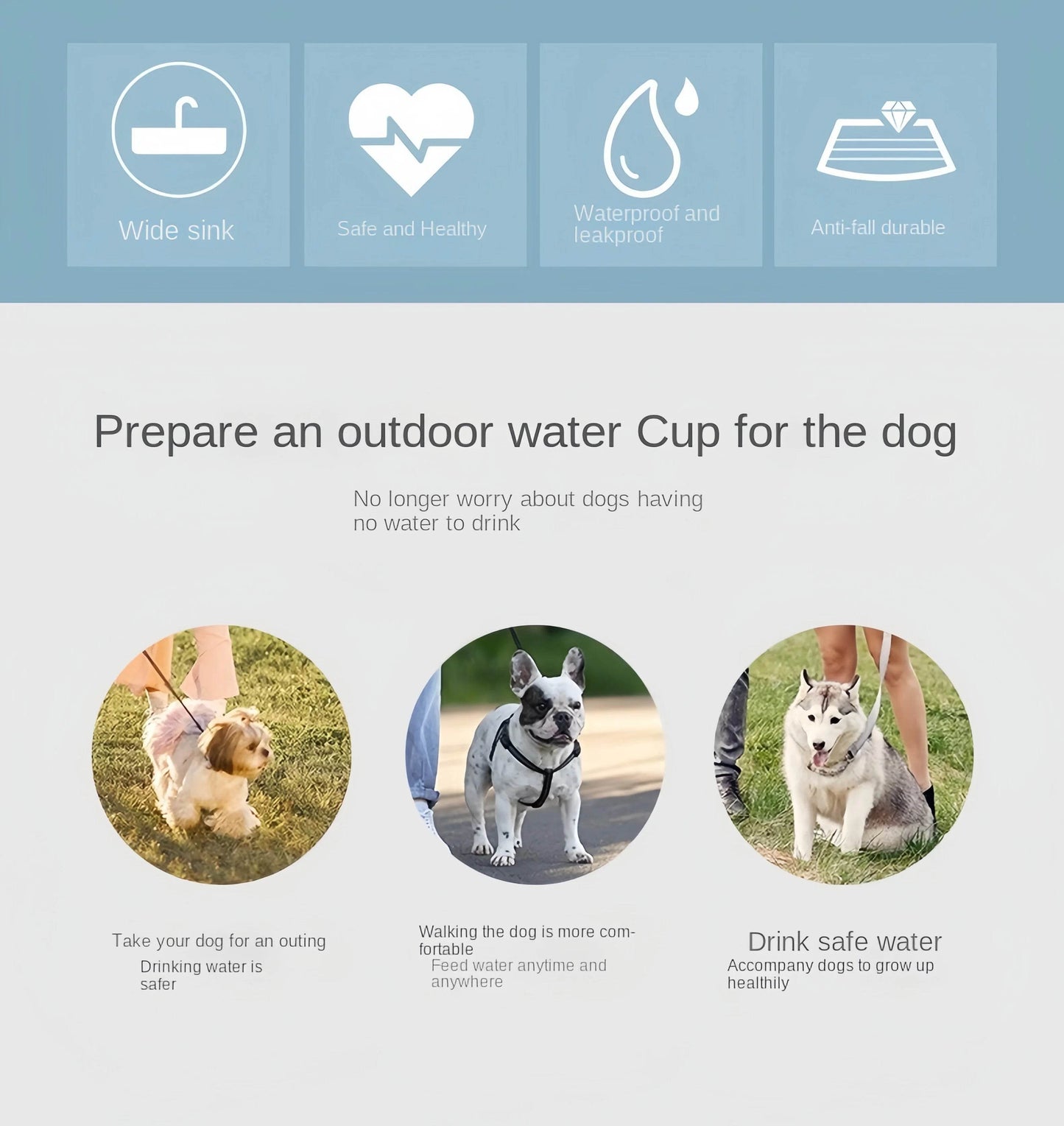 Portable Dog Cat Water Bottle with Storage Food and Water Container for Puppy Pets dogs Feeder Bowl Outdoor Travel Pet supplies - AIAZ