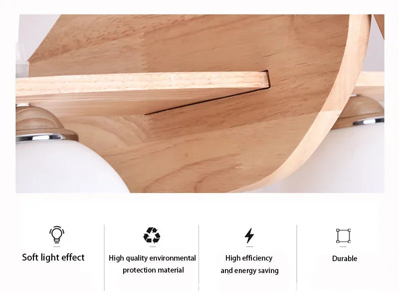 Wooden Handmade Aircraft Hanging Pendant Lights For Bedroom Children Room Decor Suspension Lamps Excluding Light Bulbs