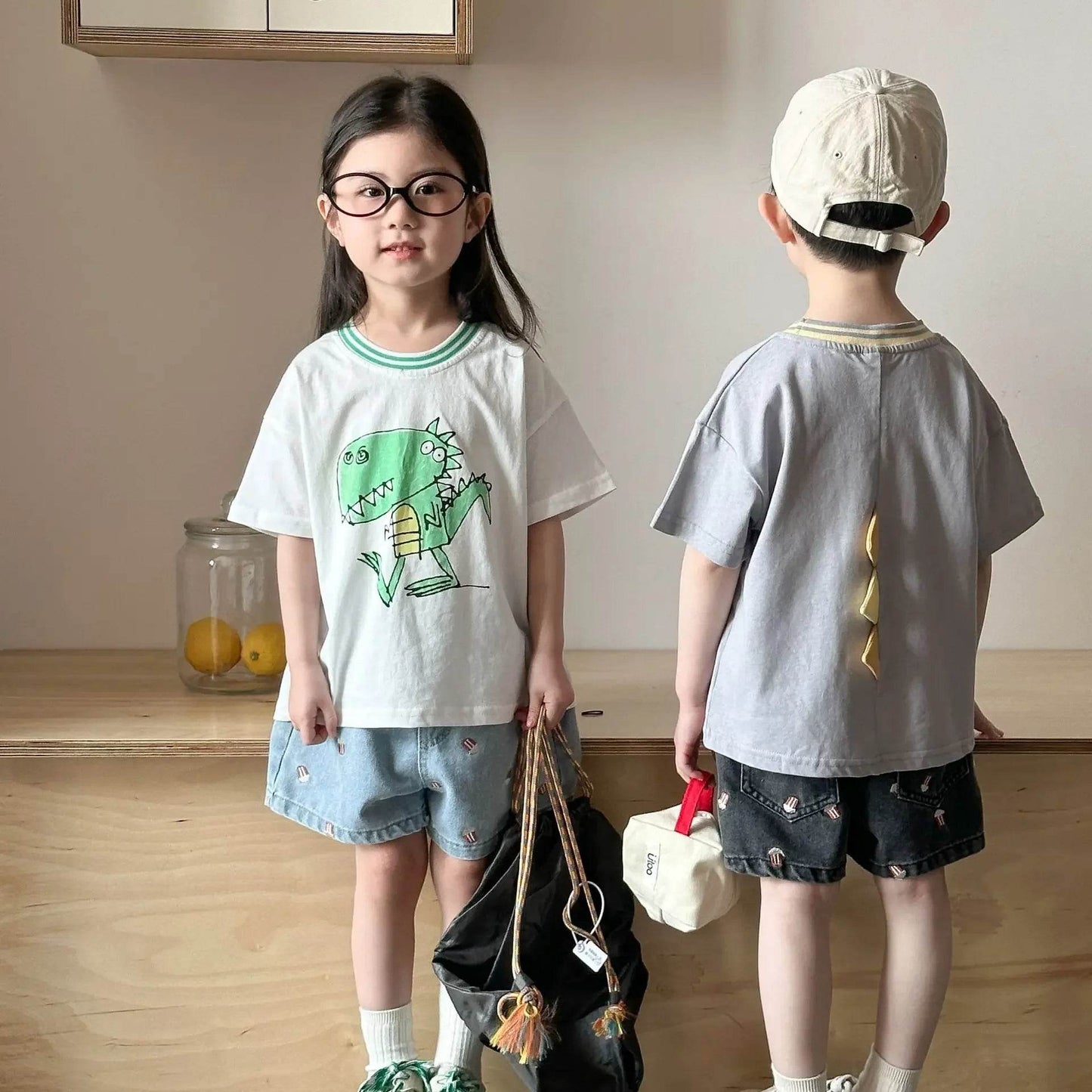 Fashion Cartoob Print Denim Kids Shorts Girls Pants Summer 2025 New Boys Summer Clothes Baby Loose Casual Pants - AIAZ