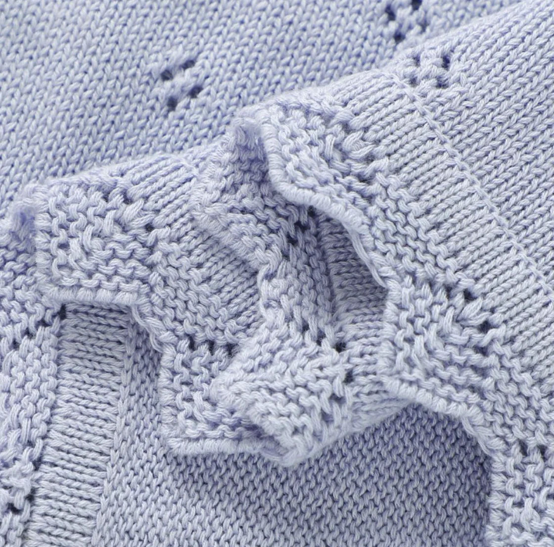 Knitted Baby Blanket Newborn Swaddle Wrap Blankets For Boys Girls 100% Cotton Soft Infant Receiving Blanket Crib Quilt Stuff