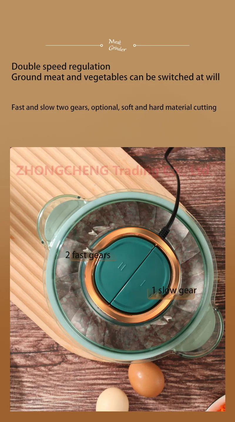 Kitchen household electric meat grinder stainless steel stuffing minced vegetables minced meat mincer small garlic chili cooker