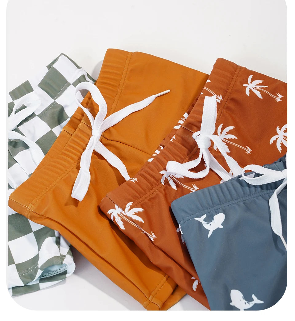 Kangobaby #My Soft Life# 2pcs Set Boys Swimsuits Cool Print Summer Baby Swimwear Beach Surfing