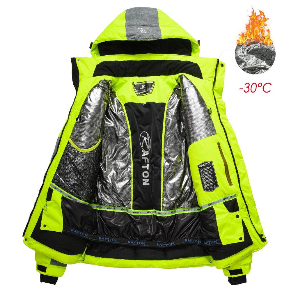 Men 2025 Winter New Outdoor Jet Ski Snow Warm Parkas Jacket Coat Men's Outwear Premium Casual Hat Waterproof Thick Fleece Parkas - AIAZ