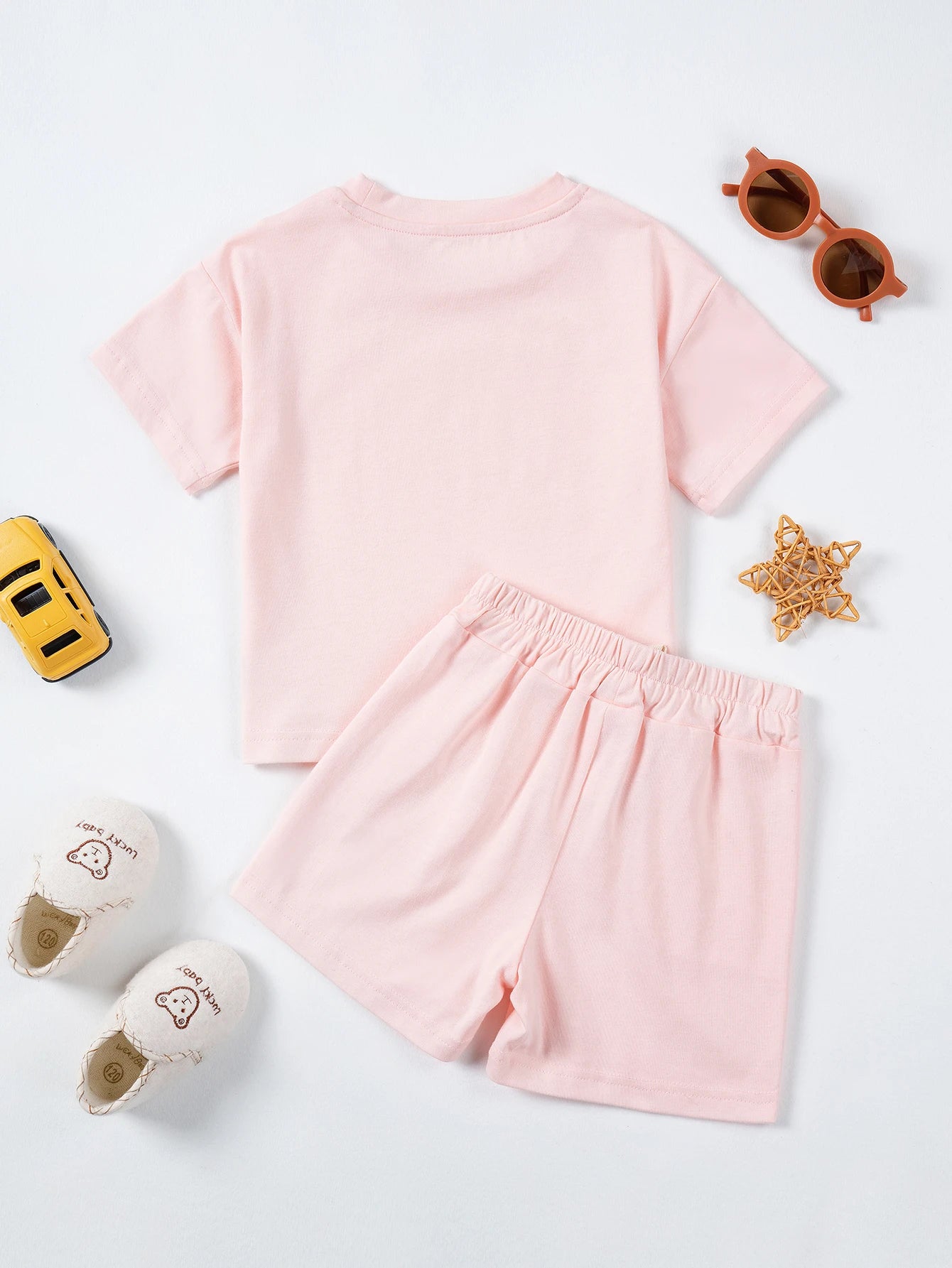 Summer Cotton Toddler 2pcs Boys Girls Printed Round Neck Top + Shorts Set Comfortable Skin-friendly Casual Clothing 2024 New